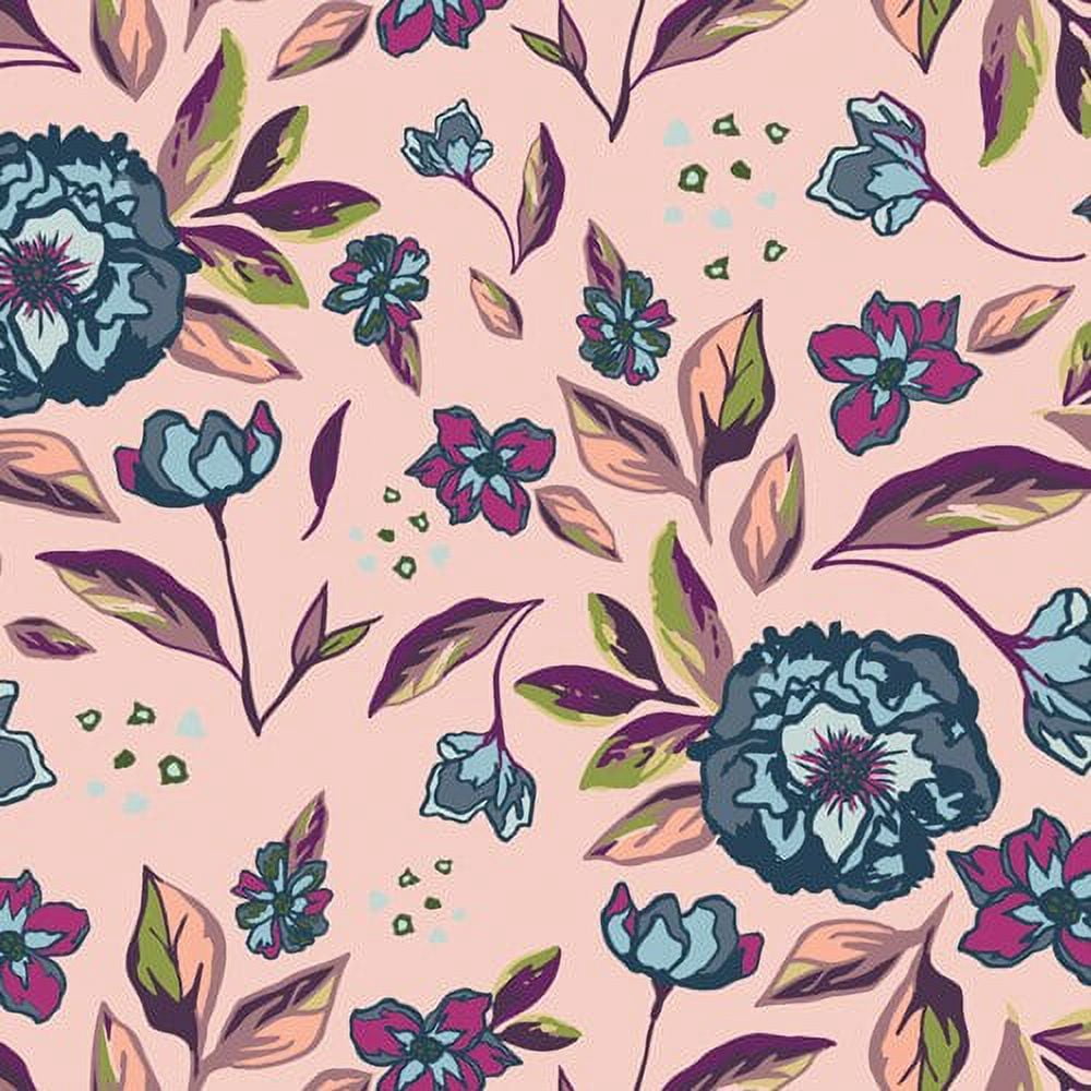 Blush Pink Blue floral fabric, Art Gallery Enchanted Flora Ablush, Sold ...