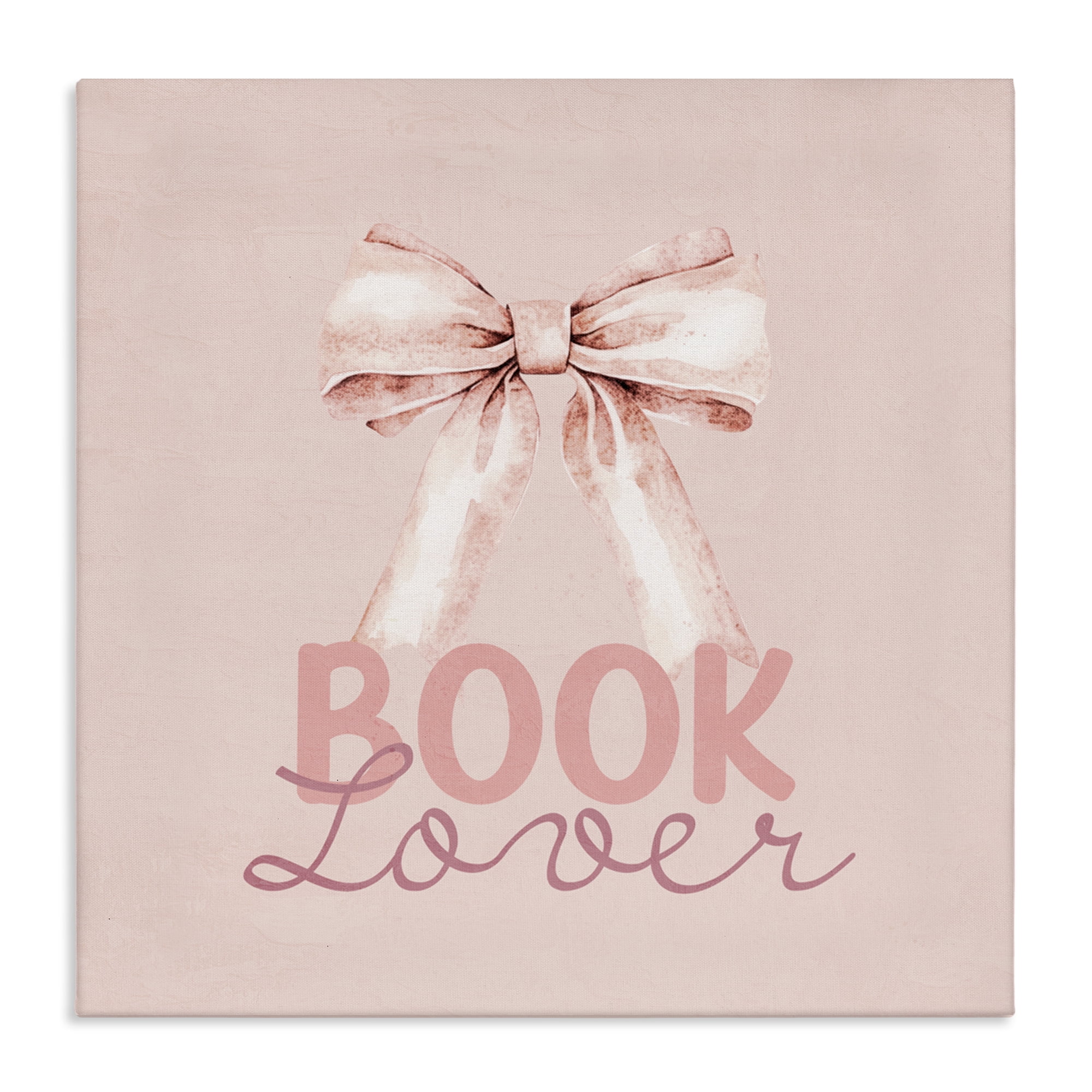 Blush Pink Book Lover Canvas Wall Art, design by Kim Allen