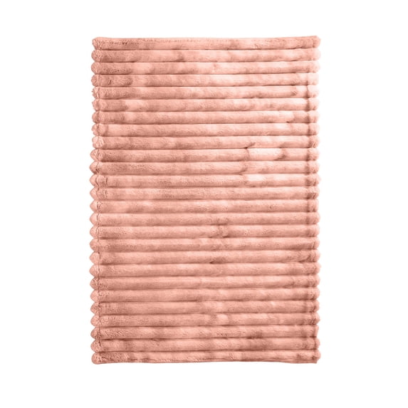 Blush Pink Channel Faux Fur Oversized Throw Blanket Ultra Fluffy Ribbed Warm Sofa Bed Decor All Season Home Use Multiple Color Choices Gift(78.74*70.87IN)