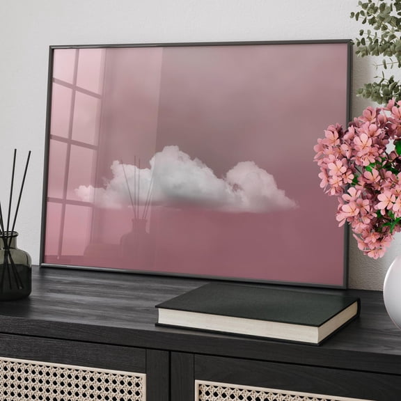 Blush Pink Cloud Wall Art, Minimalist Nursery Bedroom Decor, Unframed Paper Print Size 8x12