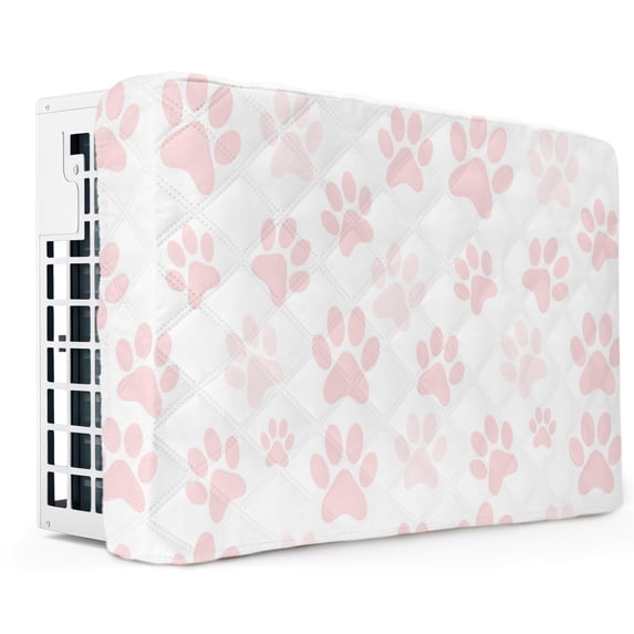 Blush Pink Dog Paw Prints Indoor Air Conditioner Cover, Cute Decor Paw ...
