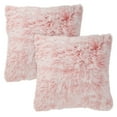 thumbnail image 1 of Blush Pink Faux Fur Throw Pillow Covers, Fuzzy Home Decor (18 x 18 Inches, 2 Pack), 1 of 7