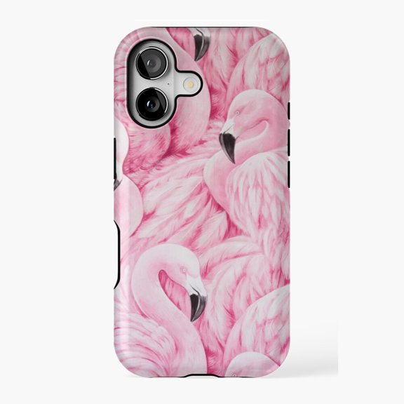Blush Pink Flamingo Bird Art Phone Case 17 16 15 14 13 12 11 Pro Max