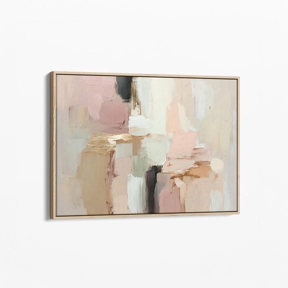 Blush Pink Gold Canvas Print Modern Minimalist Art Contemporary Wall Decor Neutral Wabi Sabi Decor Japandi Abstract Art Bpg4
