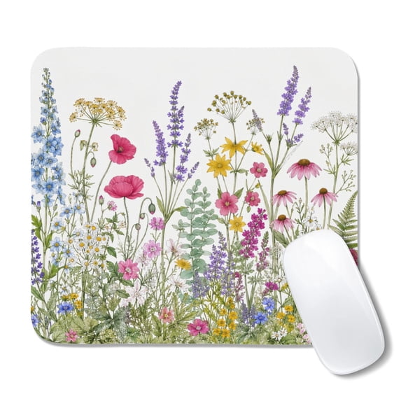 Blush Pink, Golden Yellow, Sage Green Garden Floral Small Mouse Pad ...