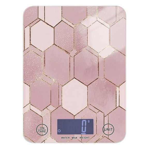 Blush Pink Hexagon Food Scale Digital Kitchen Scale Waterproof Grams Ounces lbs for For Baking and Cooking