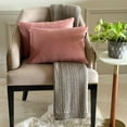 thumbnail image 1 of Blush Pink Luxury Lumbar Pillow Cover 12"x14" | Pack of 2 Modern Velvet Oblong Pillow Cover Solid | Plain Solid Pillowcases for Bed, Couch & Sofa, Modern Home Décor - Blush Pink Velvet Dream, 1 of 9