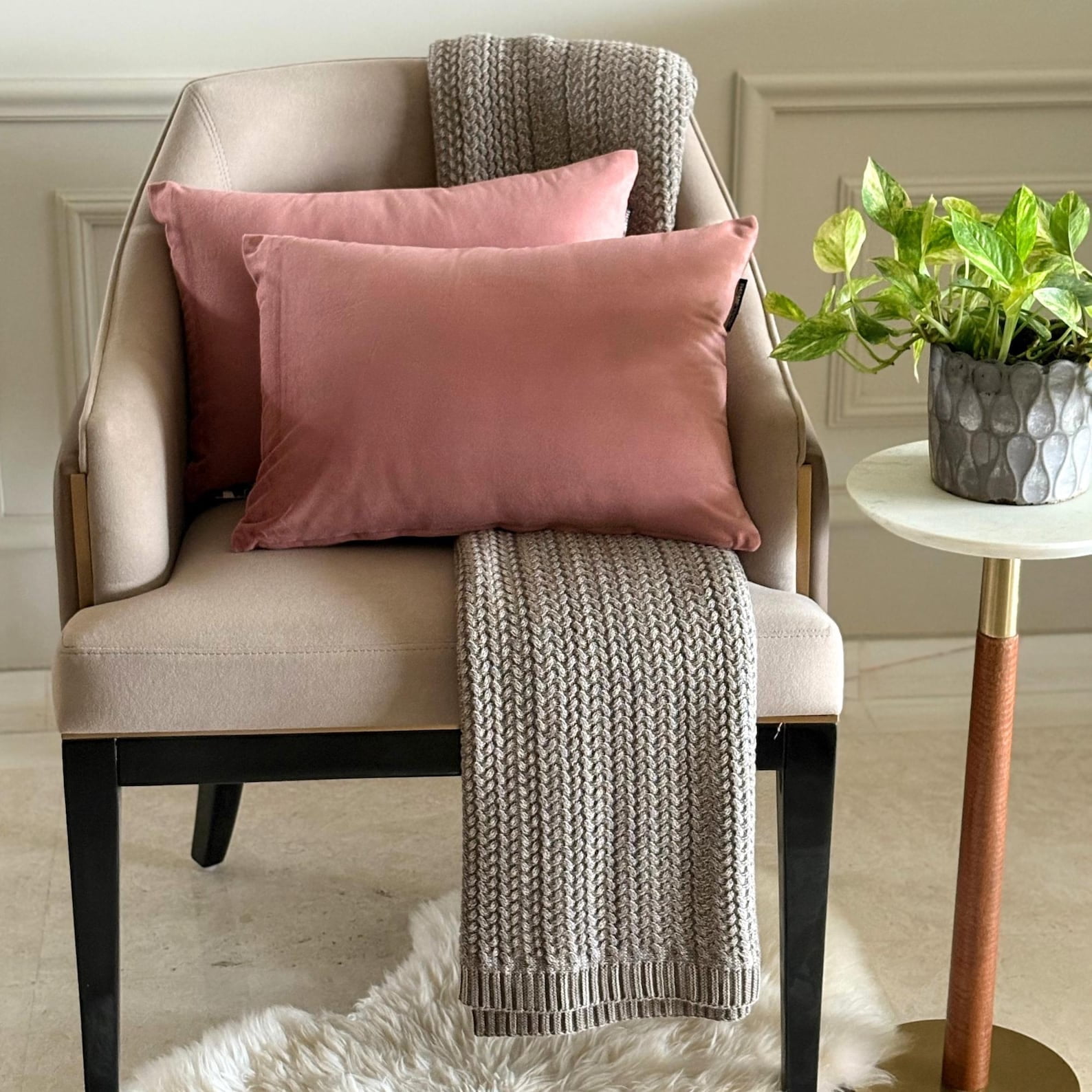 Blush Pink Luxury Lumbar Pillow Cover 20"x26" | Pack of 2 Modern Velvet Oblong Pillow Cover Solid | Plain Solid Pillowcases for Bed, Couch & Sofa, Modern Home Décor - Blush Pink Velvet Dream