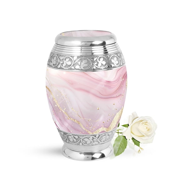 Blush Pink Marble Mini Urns for Women - Tiny Urns for Human Ashes (3inch, 1 Pcs)