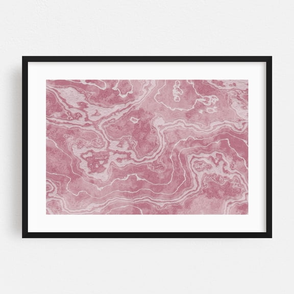 Blush Pink Marble Texture - Digital Art Abstract Geometric Modern Art Pattern Minimalist Pastel Surrealism Black Framed Wall Art Print 24 x 36 inches
