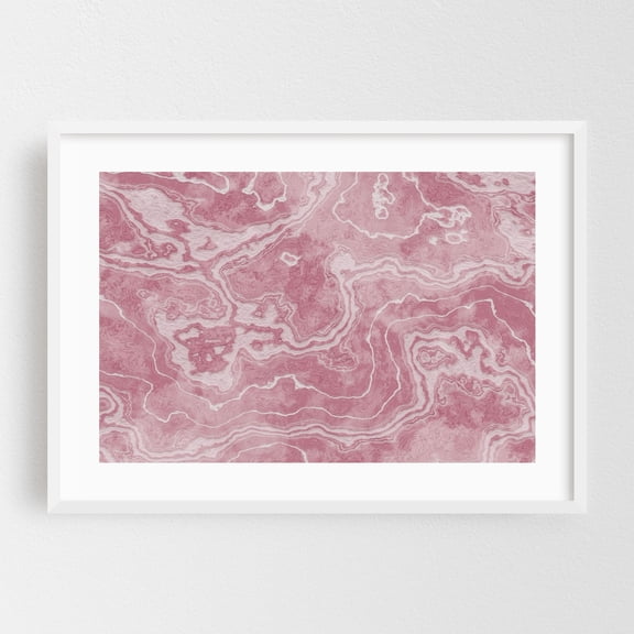 Blush Pink Marble Texture - Digital Art Abstract Geometric Modern Art Pattern Minimalist Pastel Surrealism White Framed Wall Art Print 12 x 18 inches