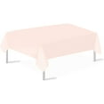 thumbnail image 1 of Blush Pink Plastic Tablecloths 3 Pack Disposable Table Covers 54 x 108 Inches Shower Party Tablecovers PEVA Vinyl Table Cloths for Rectangle Tables up to 8 ft and Picnic BBQ Birthday Wedding Banquet, 1 of 7