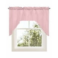 thumbnail image 1 of Blush Pink Pure, Kitchen Curtains Swag Valance for Windows/Bathroom/Cafe, Romantic Contemporary Minimalist Solid Rod Pocket Drape Panel Swag Curtains Valance for Bedroom/Living Room 56"x36", 1 of 6