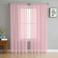 thumbnail image 1 of Blush Pink Pure, Semi Sheer Curtains 84 Inch Length 2 Panels Set, Romantic Contemporary Minimalist Solid Sheer Kitchen Curtain Privacy Voile Window Curtain for Living Room Bedroom Rod Pocket Drapes, 1 of 7