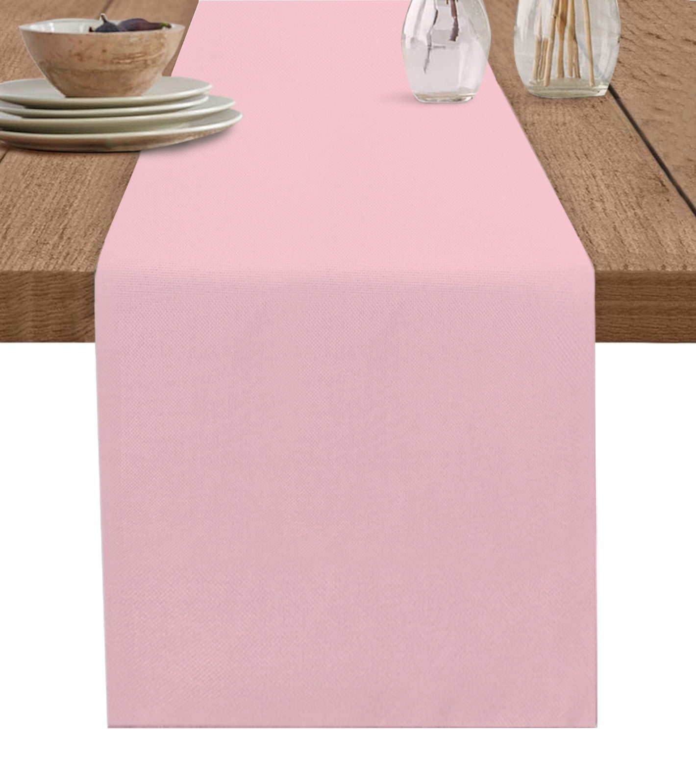 Blush Pink Pure, Table Runner Romantic Contemporary Minimalist Solid Tablerunners 13 x 90 Inch, Table Decorations Tabletop Scarf for Summer Gathering Holiday Farmhouse Kitchen Dining Decor