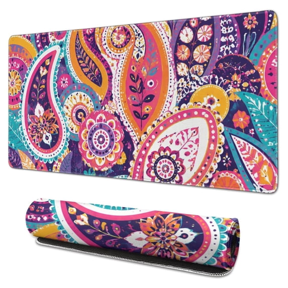 Blush Pink, Purple, Blue Bohemian Style Extended Mouse Pad, 31.5x15.7in ...