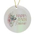 thumbnail image 1 of 3drose, Blush Pink Roses Happy Tenth Anniversary, Circle Porcelain Ornament, 1 of 7