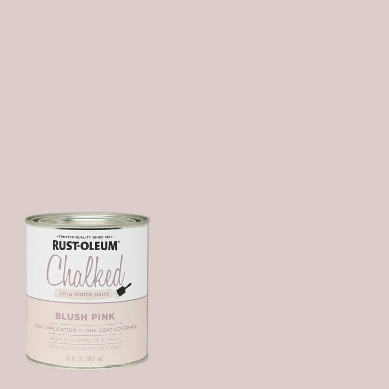 Rust-Oleum 1 qt Brands 285142 Blush Pink Chalked Ultra Matte Paint, 30 Fl  Oz (Pack of 1)