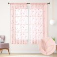 Blush Pink Sheer Curtains 52 X 63 Inches Length 2 Panels Embroidered