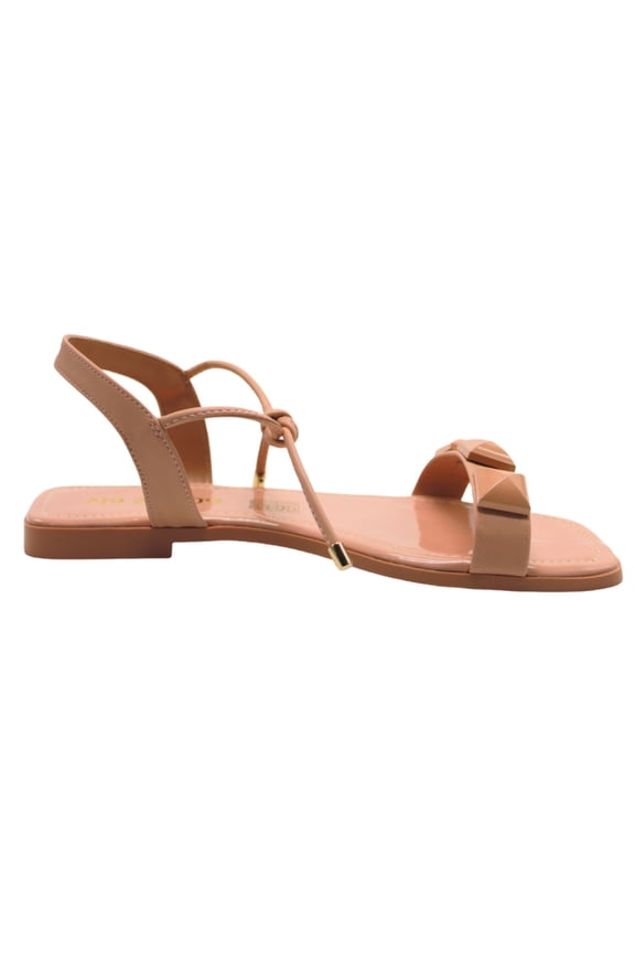 Blush Pink Studded Flat Sandals