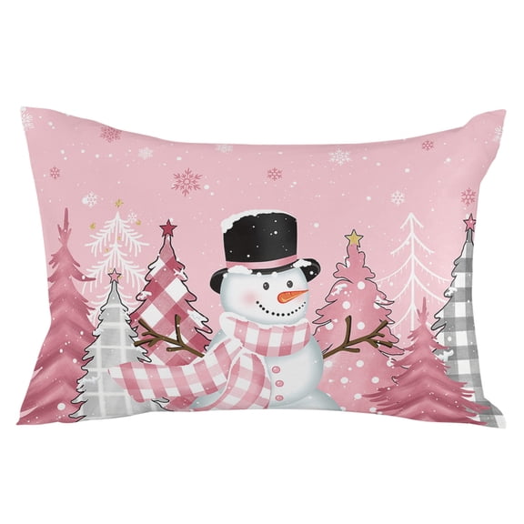 Blush Pink Tree Plaid Dot Throw Pillow Cover, Pillowcase Protectors with Zipper, Breathable Decorative Lumbar Pillow Case Cover, Pillow Shams for Couch Sofa 16x24Inch