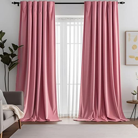 Blush Pink Velvet Curtains 84 inches Long Luxury Room Darkening for Bedroom Living RoomThermal Insulated Super Soft Window Drapes Rod Pocket and Back Tab W52 x L84 Set of 2 Panels