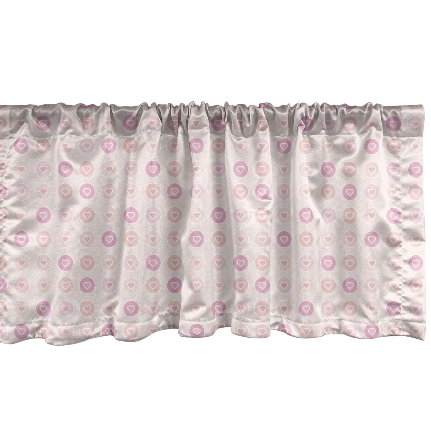 Blush Pink Window Valance Pack of 2, Abstract Pastel Colored Pattern of