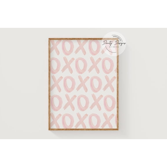 Blush Pink Xoxo Poster, Romantic Wall Art, 12x18 UNFRAMED