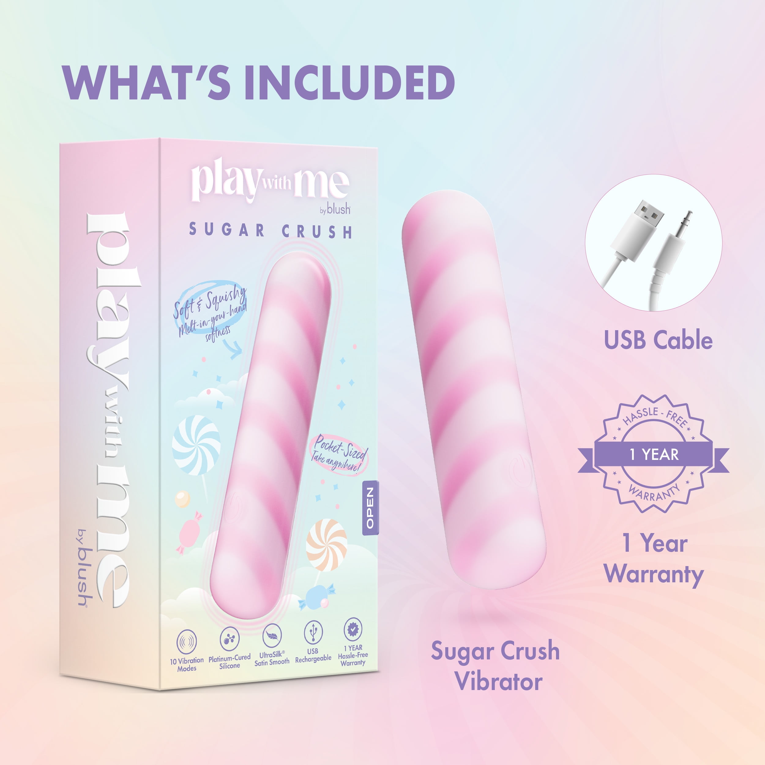 Blush Play With Me Sugar Crush Silicone Bullet Vibrator For Women Adult Sex  Toy - Walmart.com