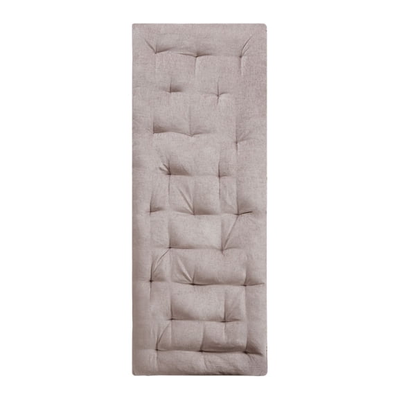 Blush Poly Chenille Lounge Floor Pillow, 27"74" Tufted Daybed Cushion with Travel Wrap, Hypoallergenic Polyester Filling