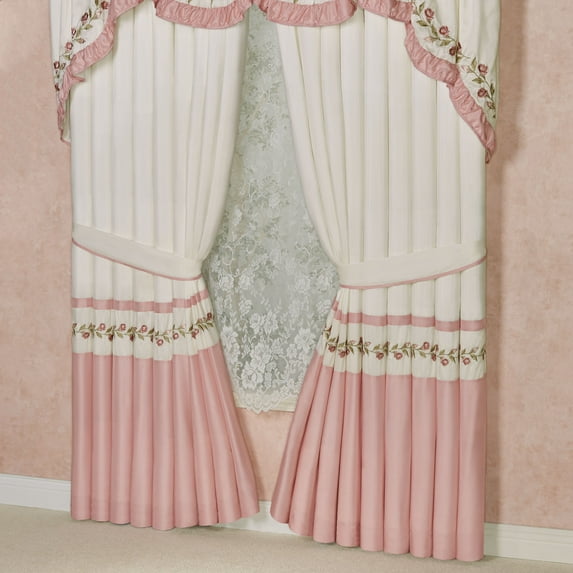 Blush Rose Tailored Curtain Pair Curtain Pair 96 x 84 Inches
