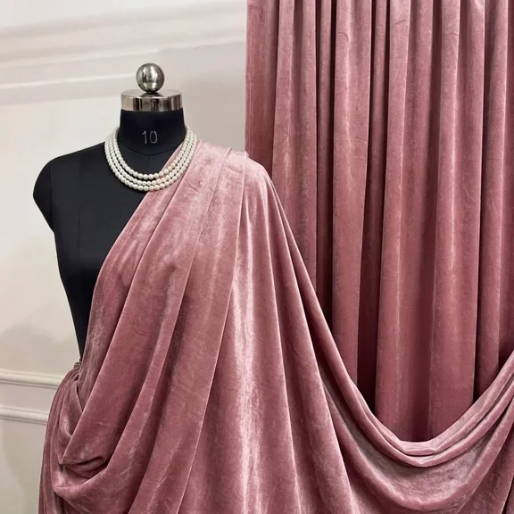 Blush Royal Velvet Fabric by The Yard, 60" Wide Premium Soft Upholstery Fabric for Curtains, Furniture, Wedding Decor, Fashion & Crafts I Valentina Textiles Inc. (1 Yard)