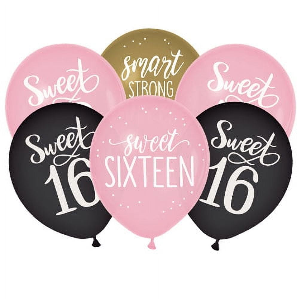 Blush Sixteen Pink Girl Kids 16th Birthday Party Decoration Latex Balloons