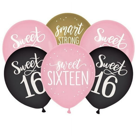 Blush Sixteen Pink Girl Kids 16th Birthday Party Decoration Latex Balloons