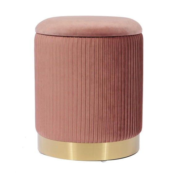 Blush Velvet Storage Ottoman, Belen Kox