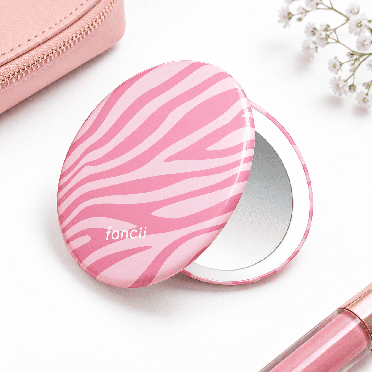 Blush Zebra Led Lighted Travel Makeup Mirror, Rechargeable 10x/1x ...