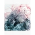 Blush and Payne's Grey Flowing Abstract Painting Canvas Poster Room