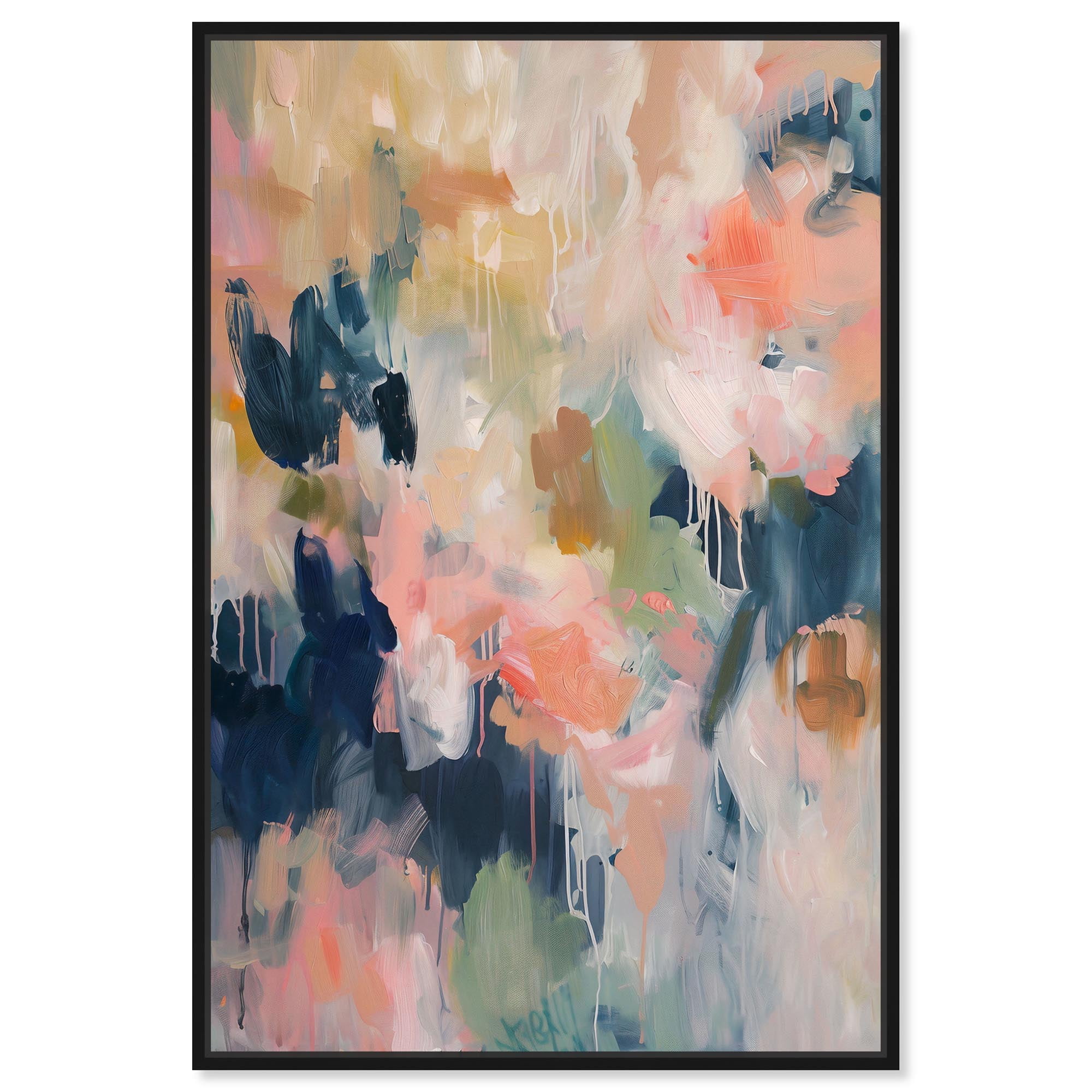 Blush of Nature Canvas Colorful Pastel Art by Art Remedy, Black Frame, 24" x 36"