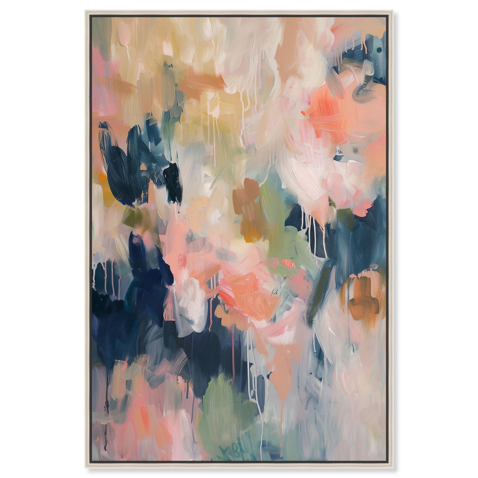 Blush of Nature Canvas Colorful Pastel Art by Art Remedy, Silver Frame, 36" x 54"