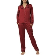 BlushBridesCo. Satin Pajamas Women's Long Sleeve Sleepwear Soft Silk Button Down Loungewear Pjs Pants Set XS-XXXL