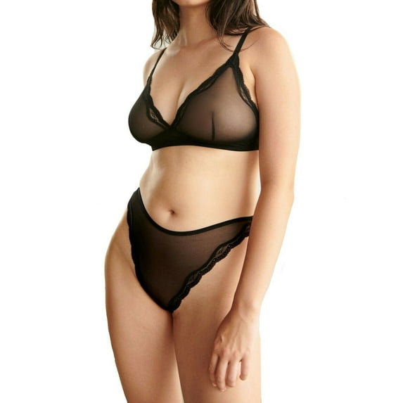 BlushLingerie Lotus Bralette Bra - 0240810 (Black, Small)