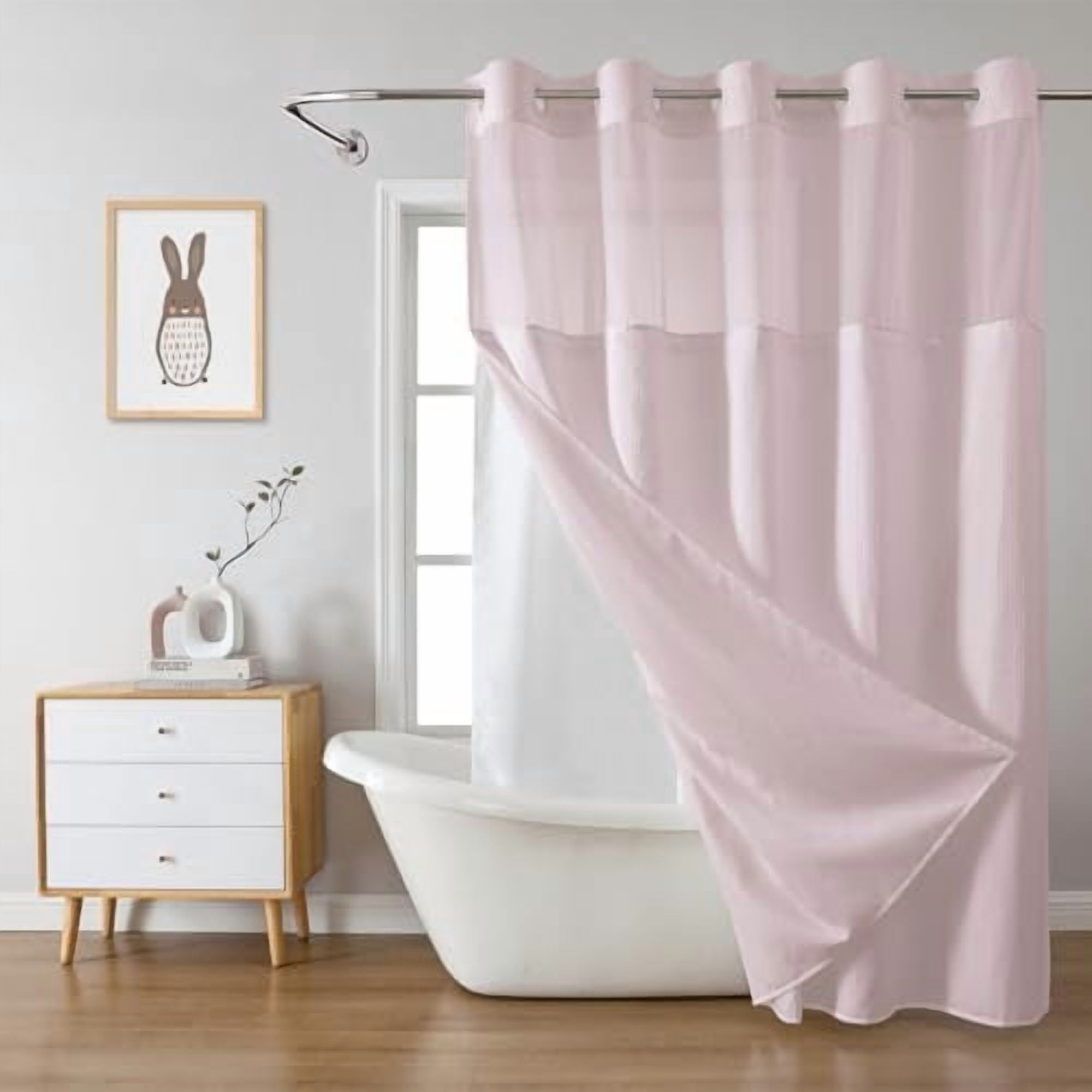 Blush Pink Shower Curtainnull
