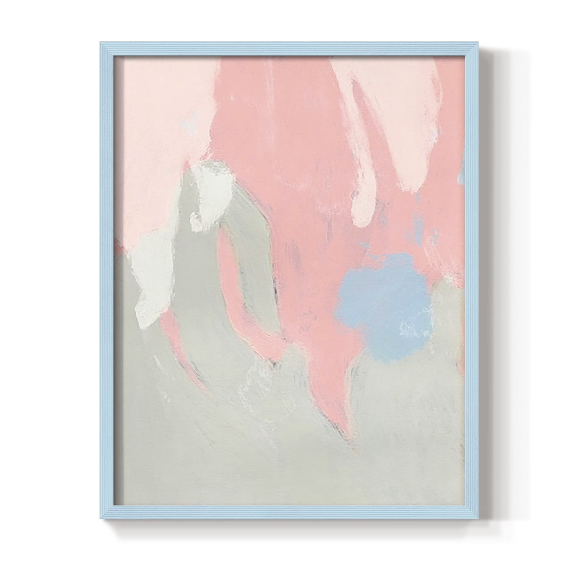 Blushing Abstract I Framed Print in Blue Solid Wood Framed Print No Nail Hanging
