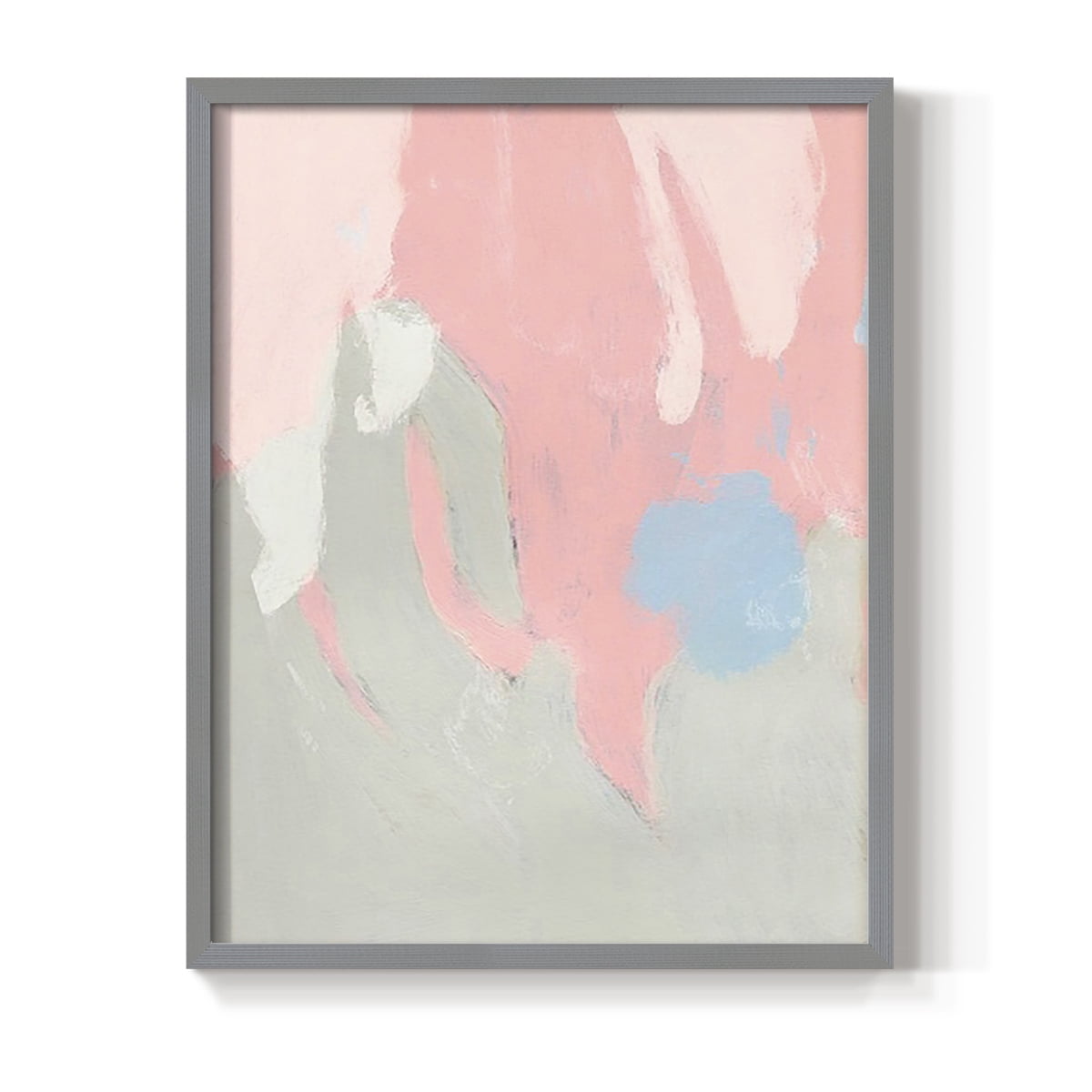 Blushing Abstract I Framed Print in Gray Solid Wood Framed Print No Nail Hanging