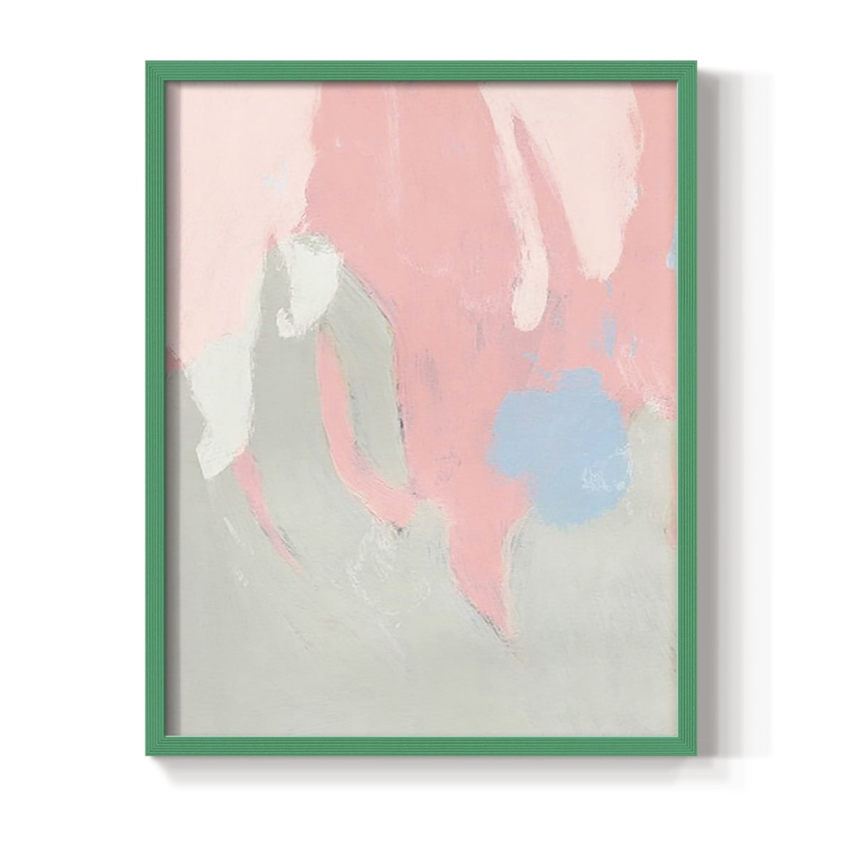 Blushing Abstract I Framed Print in Green Solid Wood Framed Print No Nail Hanging