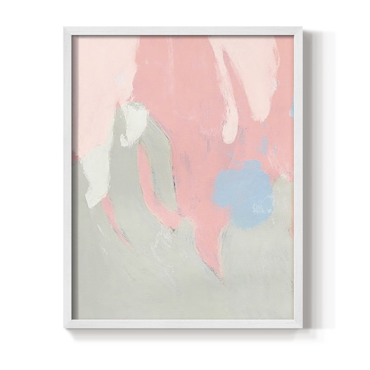 Blushing Abstract I Framed Print in White Solid Wood Framed Print No Nail Hanging