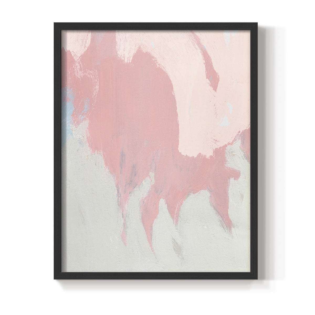 Blushing Abstract II Framed Print in Black Solid Wood Framed Print No Nail Hanging