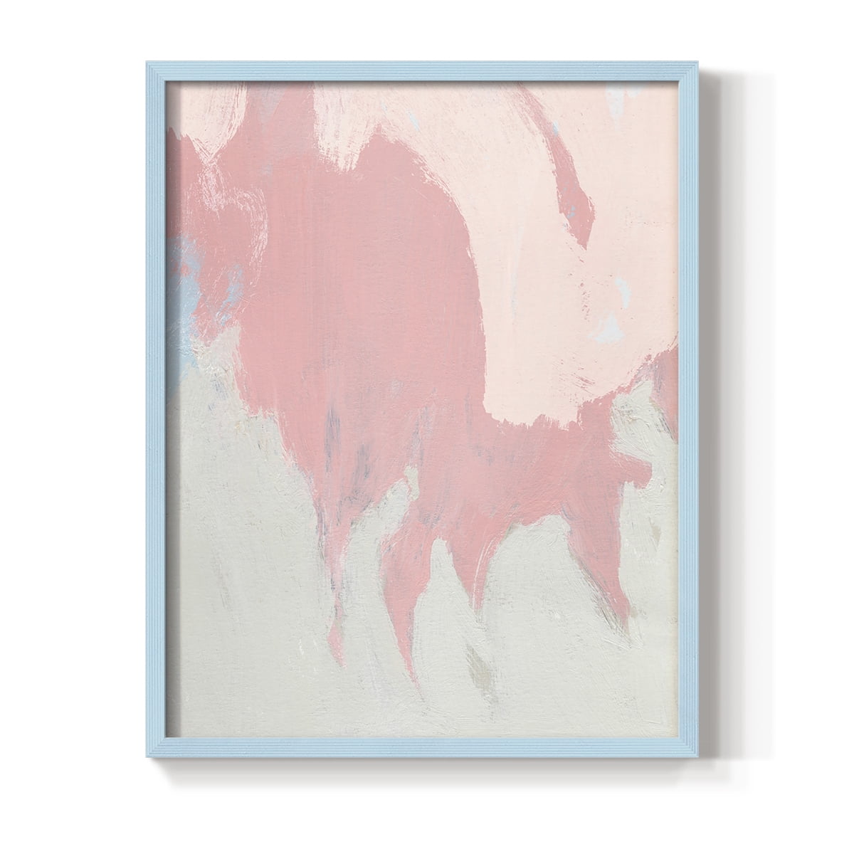 Blushing Abstract II Framed Print in Blue Solid Wood Framed Print No Nail Hanging