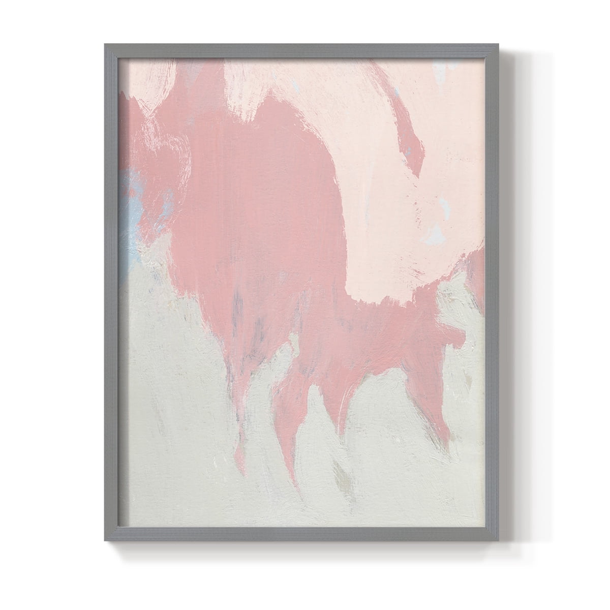 Blushing Abstract II Framed Print in Gray Solid Wood Framed Print No Nail Hanging