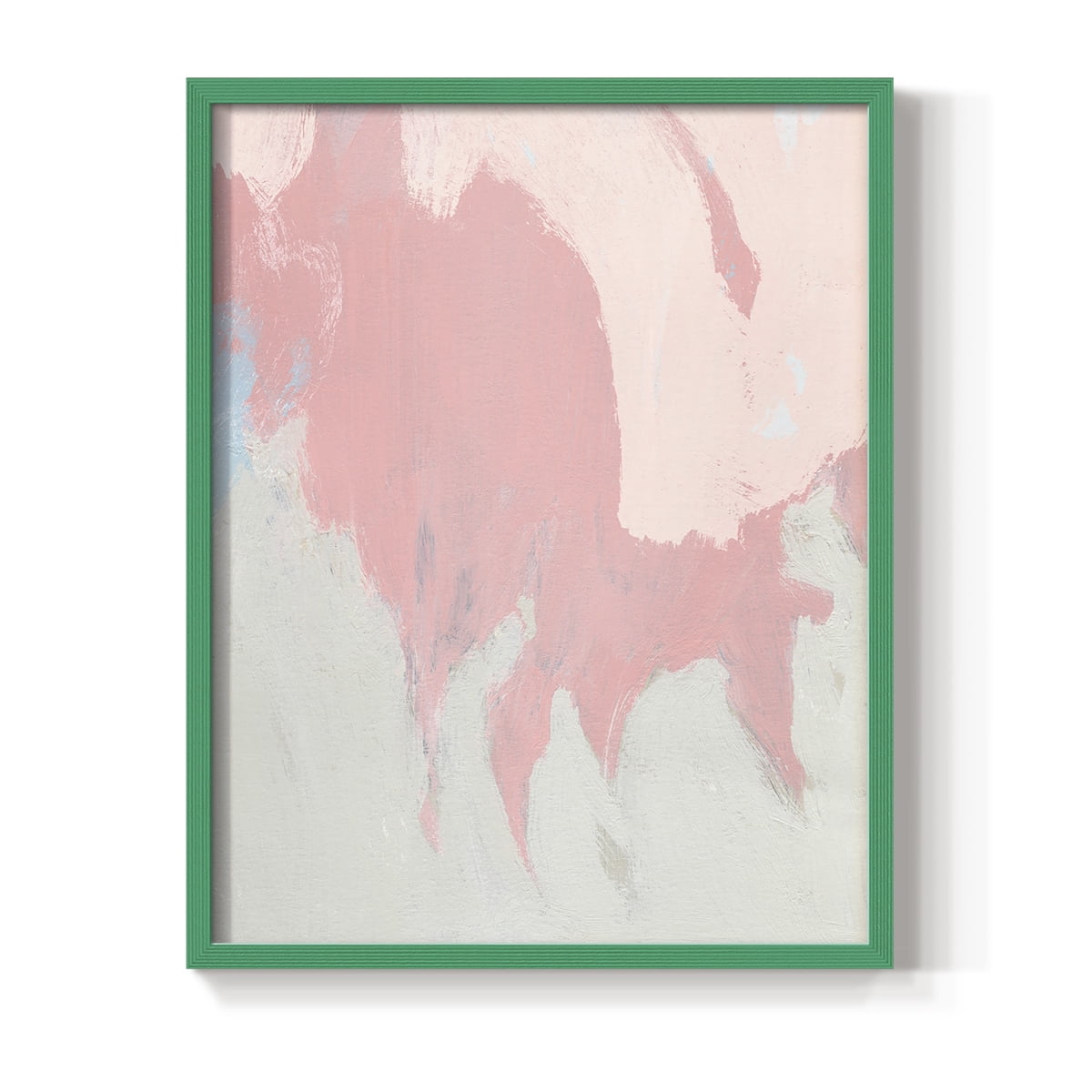 Blushing Abstract II Framed Print in Green Solid Wood Framed Print No Nail Hanging